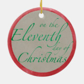 Elf pipers met kerstversiering keramisch ornament (Achterkant)