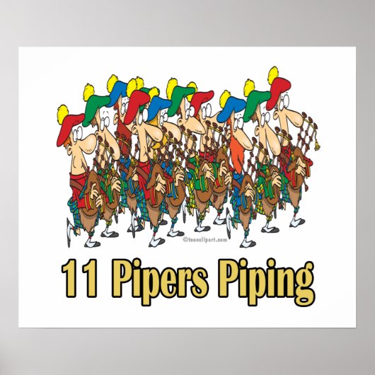 elf pippers die 11e kerstdag aanleggen poster (Voorkant)