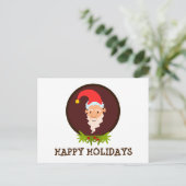 Elf Portrait Happy Holidays Carte postale (Debout devant)