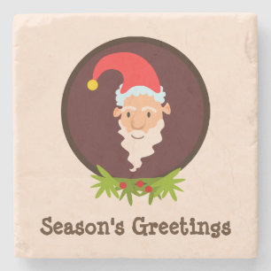 Elf Portrait Season's Greeting Stone Onderzetter