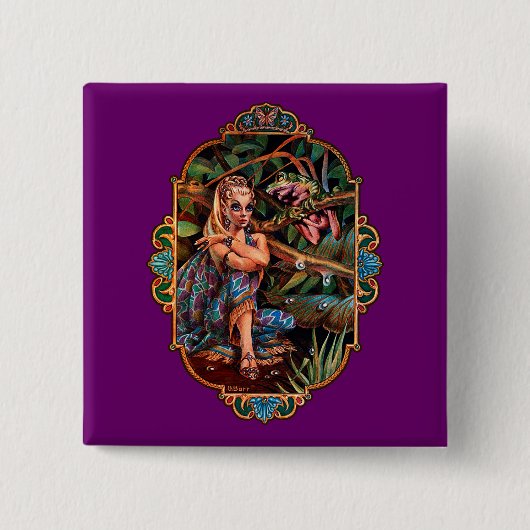 Elf Princess Vierkante Button 5,1 Cm (Voorkant)