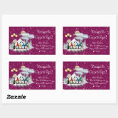 Elf Quartet Noël Étiquette cadeau rectangulaire (Feuille)