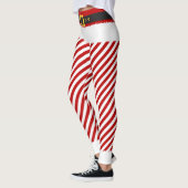 Elf Red Stripes Costume de Noël Leggings (Gauche)