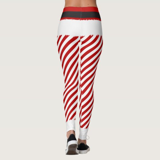 Elf Red Stripes kerstkostuum Leggings (Achterkant)