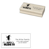 Elf retro Vrolijke kerstvakantie Rubberstempel (Gestempeld)