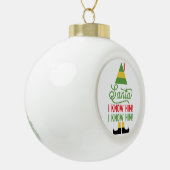 Elf Santa Ik ken hem kerstversiering Keramische Bal Ornament (Links)