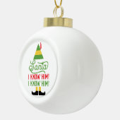 Elf Santa Ik ken hem kerstversiering Keramische Bal Ornament (Rechts)