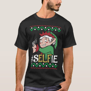 Elf Selfie Mobiele telefoon Teenager Kerstmis Kind T-shirt