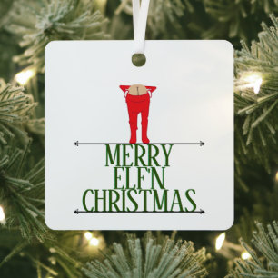 Elf Shenanigans BedrijfsKerstmis Metalen Ornament