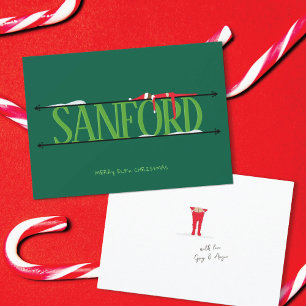 Elf Shenanigans Flat Christmas Kaart