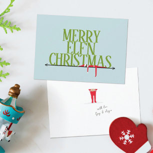 Elf Shenanigans Gesmeed IJzeren Bord Kerstkaart