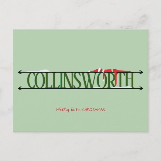 Elf Shenanigans Green Christmas Briefkaart (Voorkant)