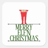 Elf Shenanigans Kerst Groet Bord Vierkante Sticker (Voorkant)