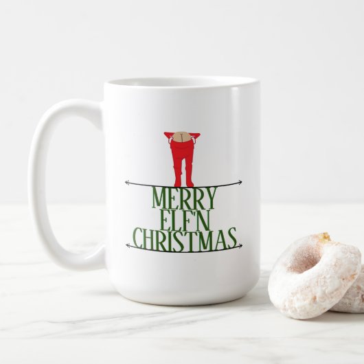 Elf Shenanigans Kerstgroet Koffiemok (Met donut)
