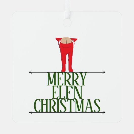Elf Shenanigans Kerstgroet Metalen Ornament (Achterkant)
