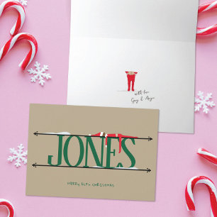 Elf Shenanigans Naambord Groen & Beige Vouw Kaart