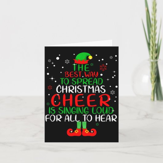 Elf Shirt The Way To Spread Christmas Cheer Boys M Kaart (Voorkant)