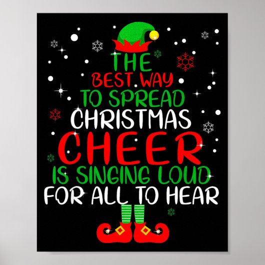 Elf Shirt The Way To Spread Christmas Cheer Boys M Poster (Voorkant)