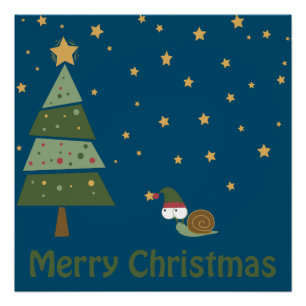 Elf Snail-kerstscene Perfect Poster