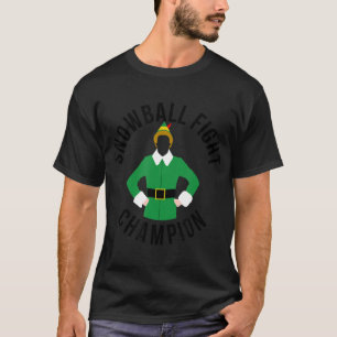 Elf sneeuwbal gevecht kampioen kerst T-shirt
