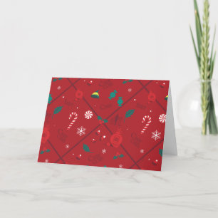 Elf Snoep Checker Patroon Feestdagen Kaart