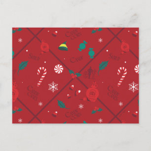 Elf Snoep Checker Patroon Feestdagenkaart
