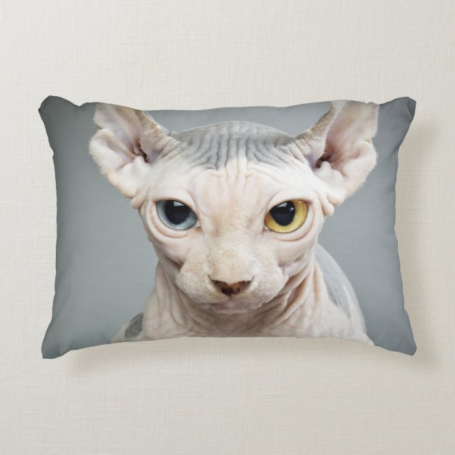 Elf Sphinx Cat Foto Afbeelding Decoratief Kussen (Voorkant)