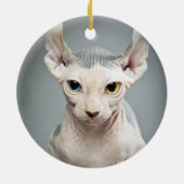 Elf Sphinx Cat-foto Keramisch Ornament (Achterkant)