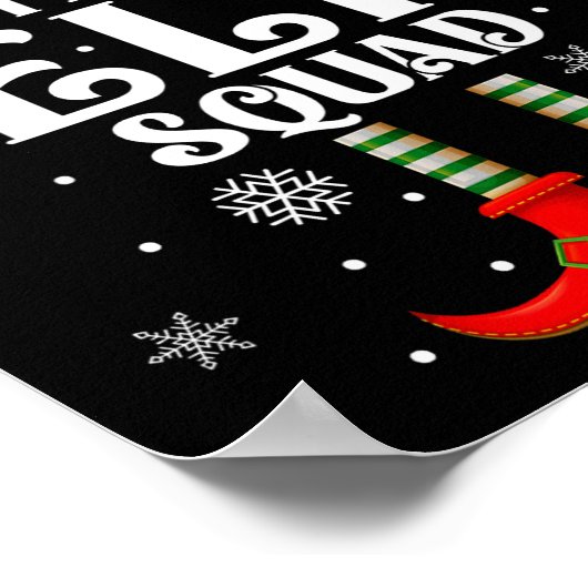 Elf Squad Family Matching Xmas Funny Christmas Vib Poster (Hoek)