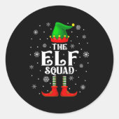Elf Squad Family Matching Xmas Funny Christmas Vib Ronde Sticker (Voorkant)