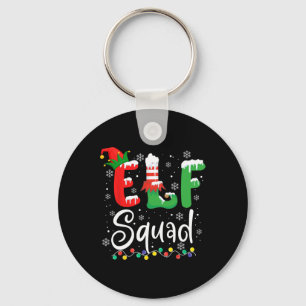 Elf Squad Fun Elf Familie Kerstmis Bijpassende Pyj Sleutelhanger