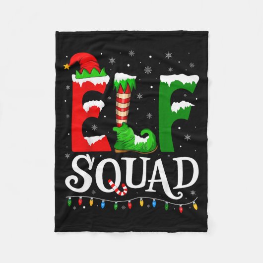 Elf Squad Funny Christmas Family Pajamas Fleece Deken (Voorkant)