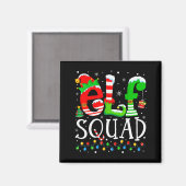 Elf Squad Funny Elf Family Christmas Matching Paja Magneet (Voorkant / Achterkant)