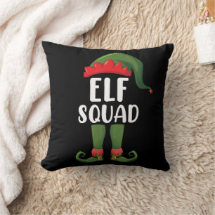 Elf Squad Funny Family Matching met Kerstmis Kussen