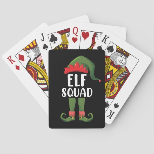 Elf Squad Funny Family Matching met Kerstmis Pokerkaarten (Achterkant)