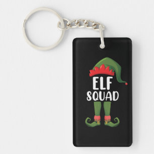 Elf Squad Funny Family Matching met Kerstmis Sleutelhanger
