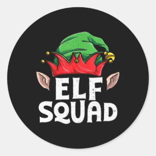 Elf Squad Grappige Elf Familie Kerst Matching Paja Ronde Sticker