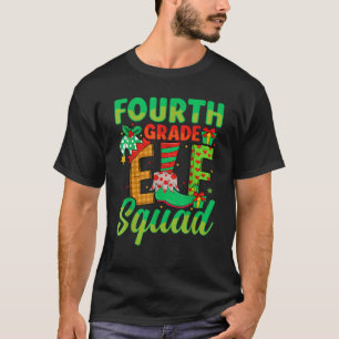 Elf Squad Kerstmis Vierde Klas Leraar Kerstman T-shirt
