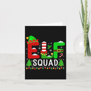 Elf Squad Matching Familie Kerstman Hoed Kerstmis Kaart