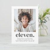 Elf Square Photo First Birthday Invitation Kaart (Staand voorkant)