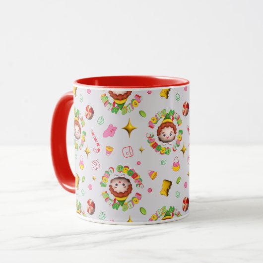Elf the Movie | Four Main Food Groups Pattern Mok (Voorkant links)