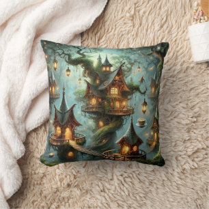 Elf Theehuis Fantasy Dorp Thuis Kussenhoes Kussen