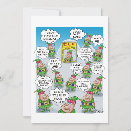 Elf van de maand feestdagenkaart (Voorkant)