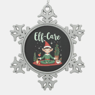 Elf-verzorging Funny Kerst-elf Magische Zelfverzor Tin Sneeuwvlok Ornament