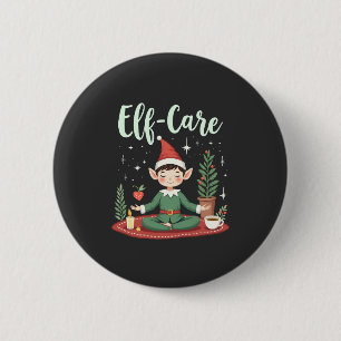 Elf verzorging Funny Kerst elf Magische zelfzorg Ronde Button 5,7 Cm