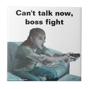 Elf Video Gamer Jouer Jeux Vidéo Carreaux d'Imagin