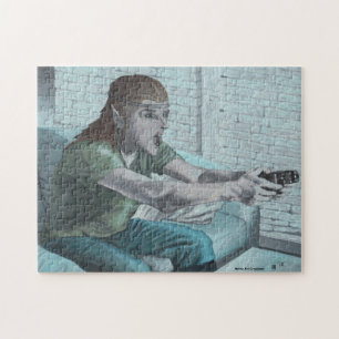Elf Video Gamer Medium Fantasy Jigsaw Puzzel