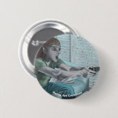 Elf Video Gamer Spelen Fantasy Art Button (Voorkant /achterkant)