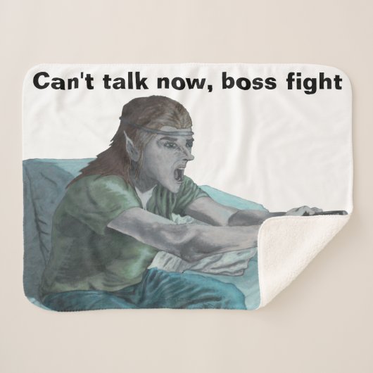 Elf Video Speler Fantasy Art Sherpa Deken (Voorkant (horizontaal))