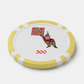 Elf w Polka Dot Gift geel 500 gestreepte pokerchip (Enkel)
